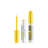 These two cosmetic tubes, each capped in vibrant yellow, are labeled 4.5 ML Lash & Brow Power Wand. One includes a brush, the other a mascara wand, featuring Capixyl™ for lash and brow serum benefits that enhance length, strength, and volume.