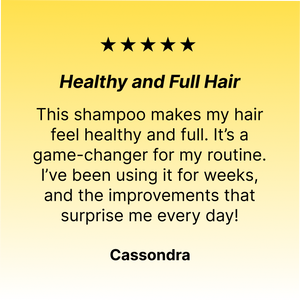 A customer review reads: Healthy and Full Hair. The Supercharge Shampoo by 250 ML detoxes my scalp and makes my hair feel healthy and full—a game-changer for my routine! I’m surprised by how much healthier my hair feels every day. — Cassondra.